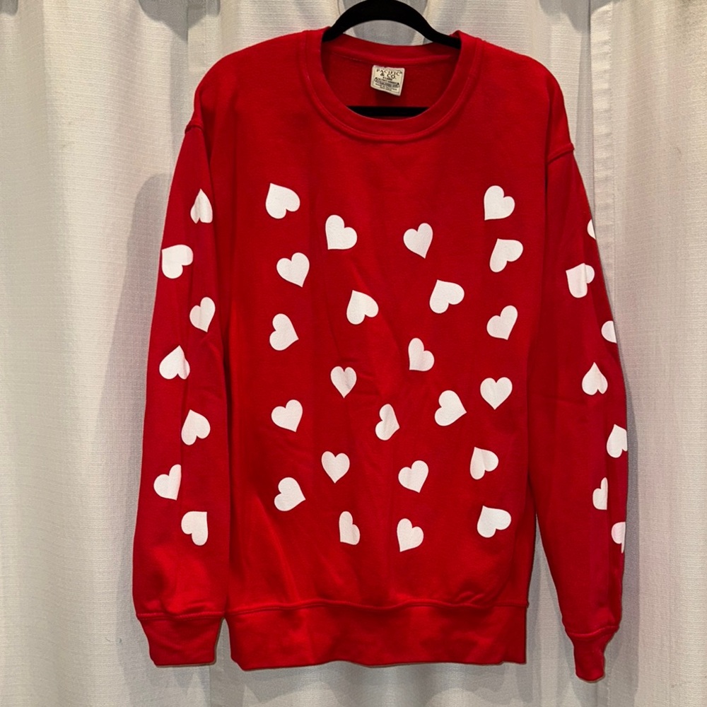Pacific & Co. Red Heart Sweatshirt XL - NWOT